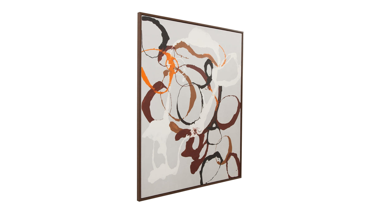 Carnival Framed Canvas - Gray / Dark Brown