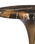 Karnes - Dark Marble Drink Table - Black / Bronze / Brown