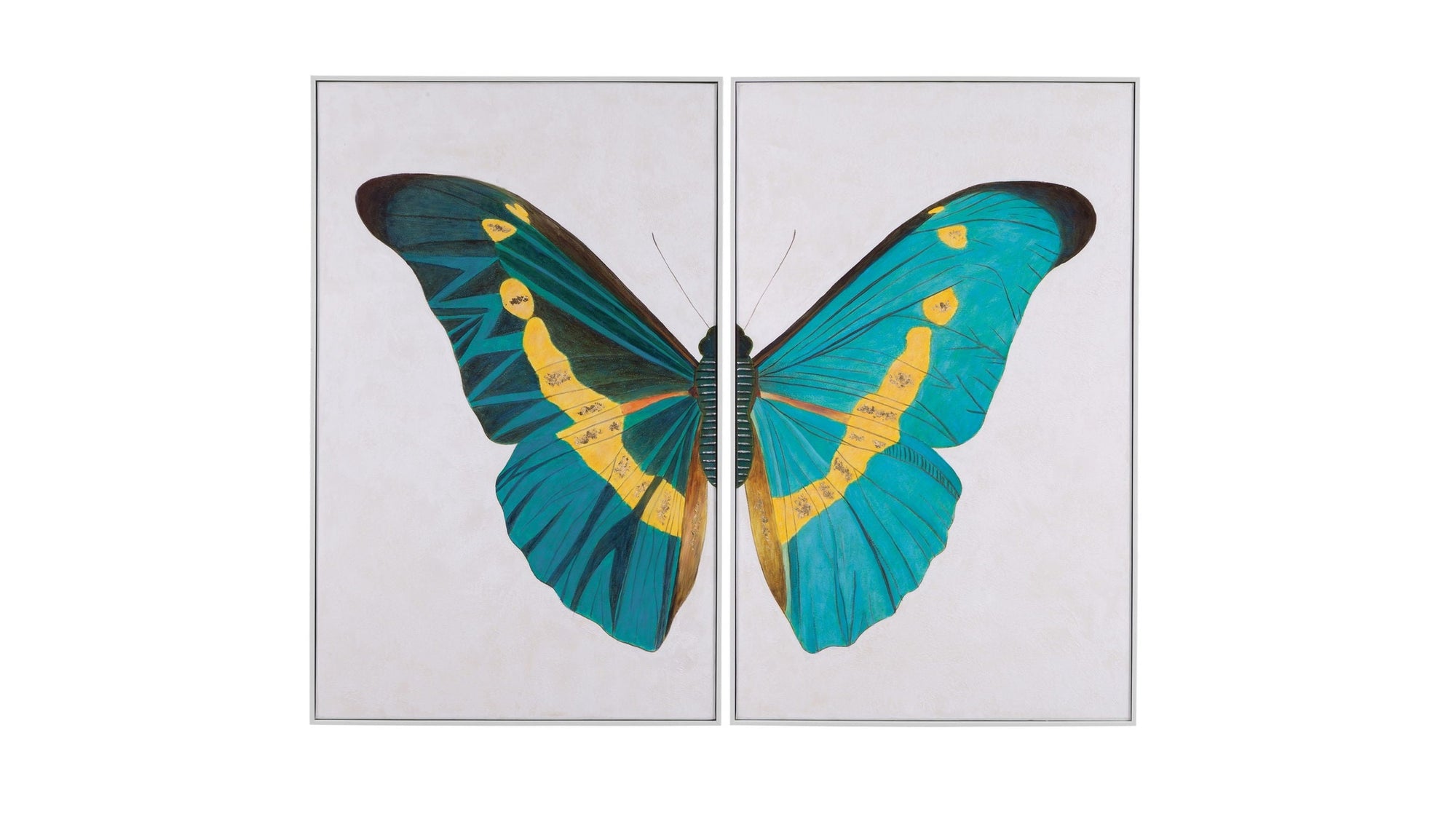 Butterfly Wings Canvas Art Set of 2 - White