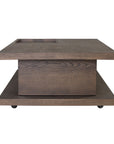 Athens - Rectangular Coffee Table With Casters - Chocolate Brown