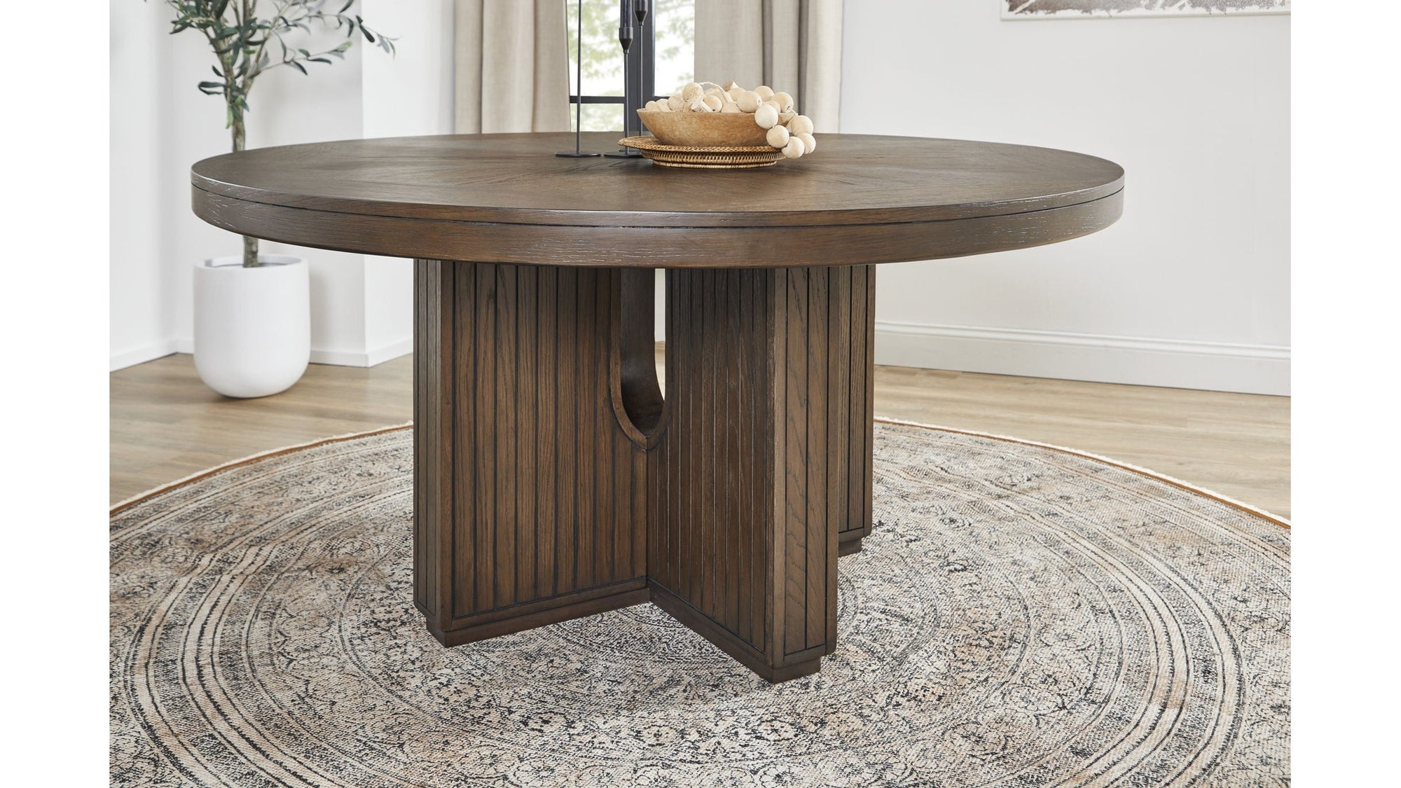 Athens - Round Dining Table - Chocolate Brown