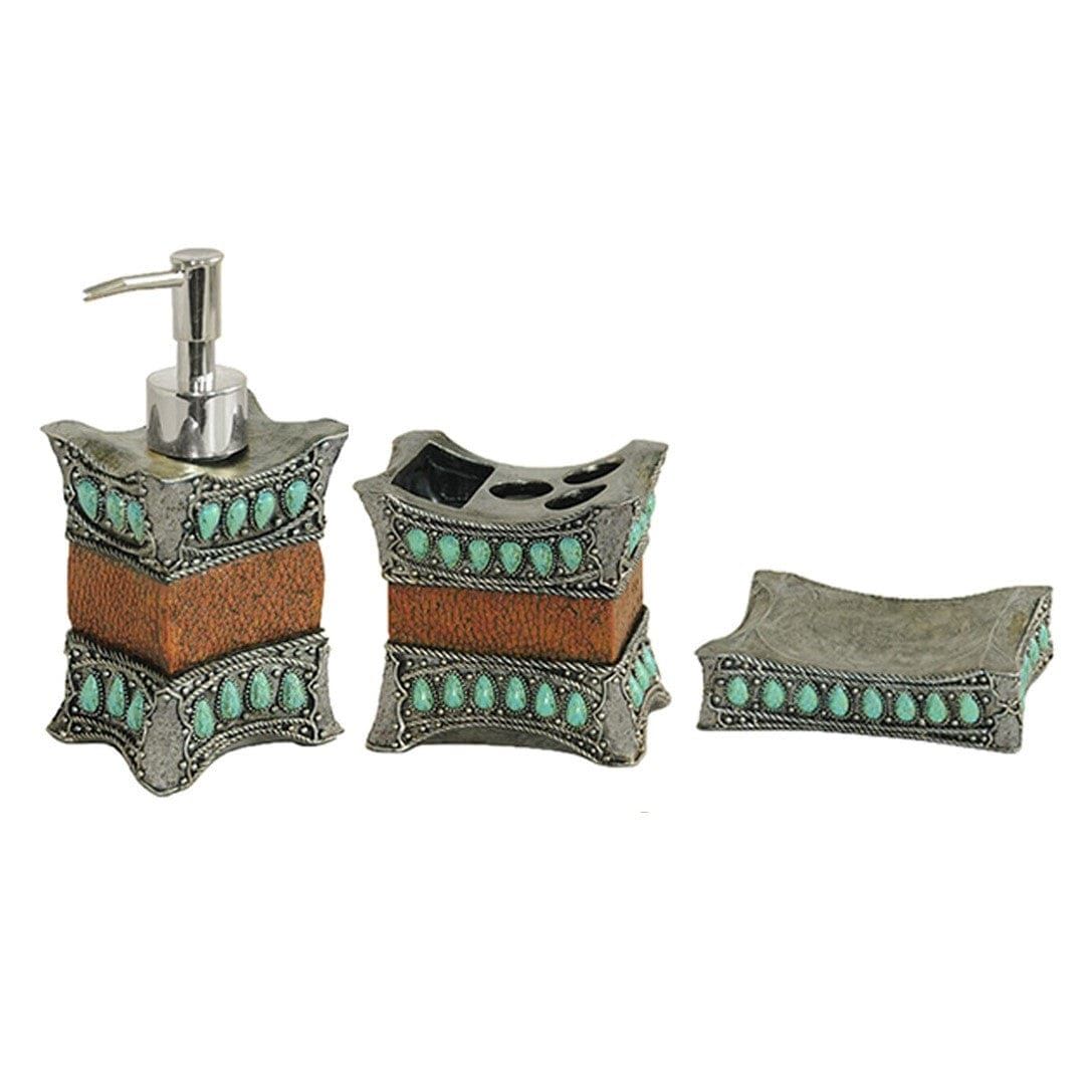 Turquoise - Countertop Bathroom Set (Set of 3), 4 Per Carton - Turquoise