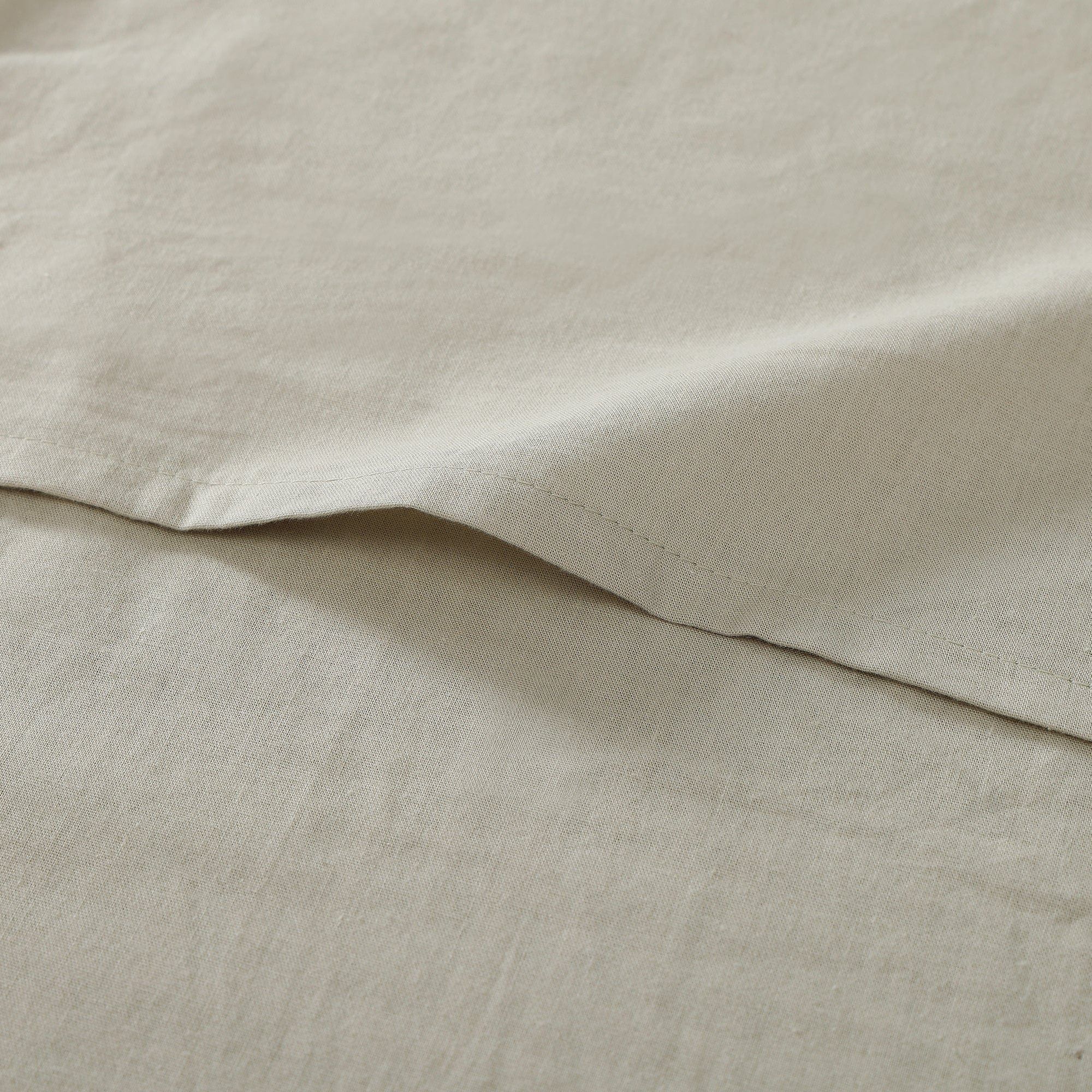 Stonewashed Cotton Waffle Weave - King Duvet Cover Set (Set of 3) - Light Tan