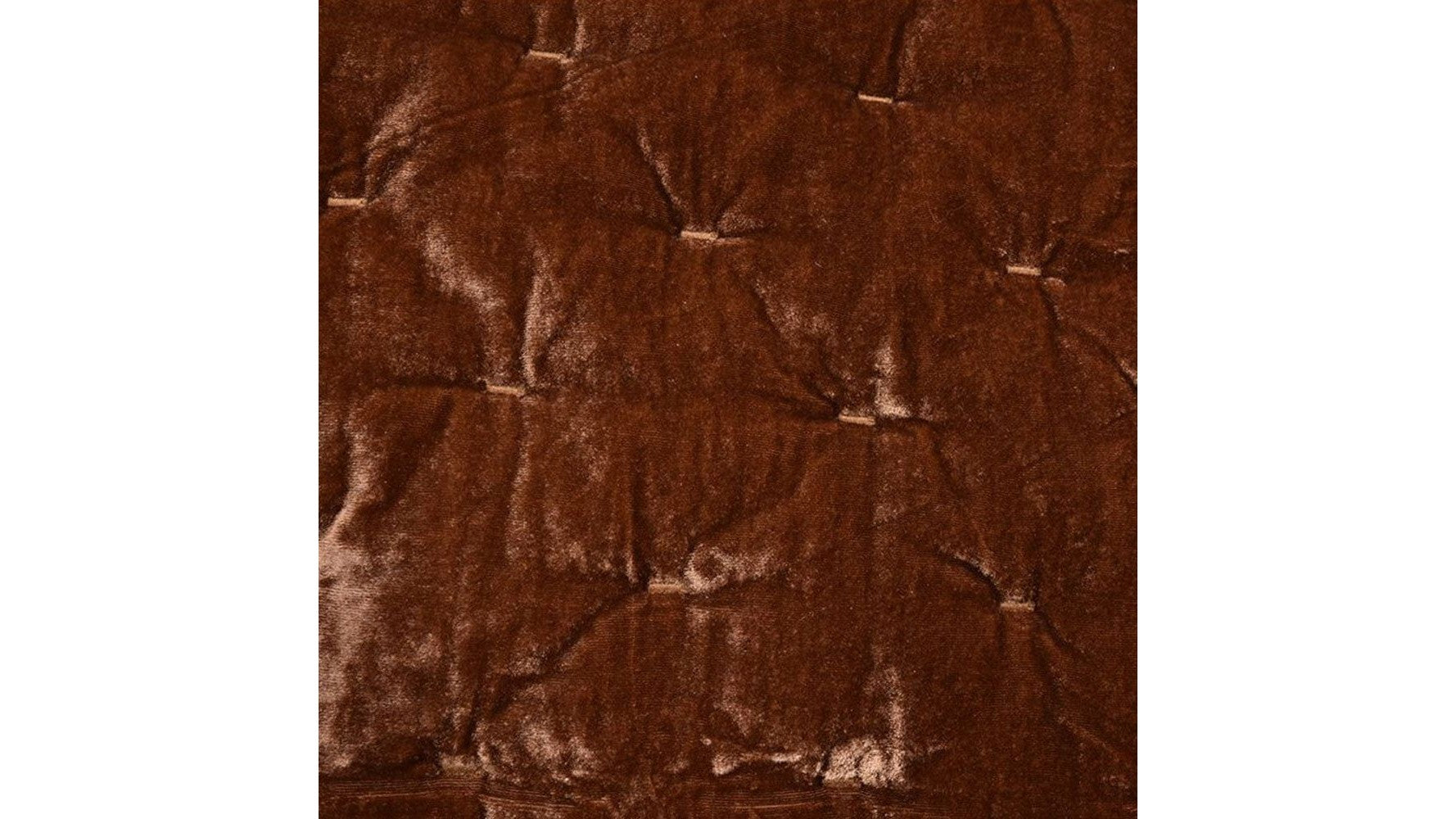 Stella - Twin Faux Silk Velvet Pintuck Quilt - Copper Brown