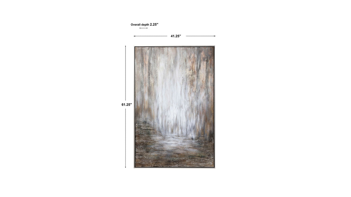 Desert Rain - Hand Painted Abstract Art - Gray