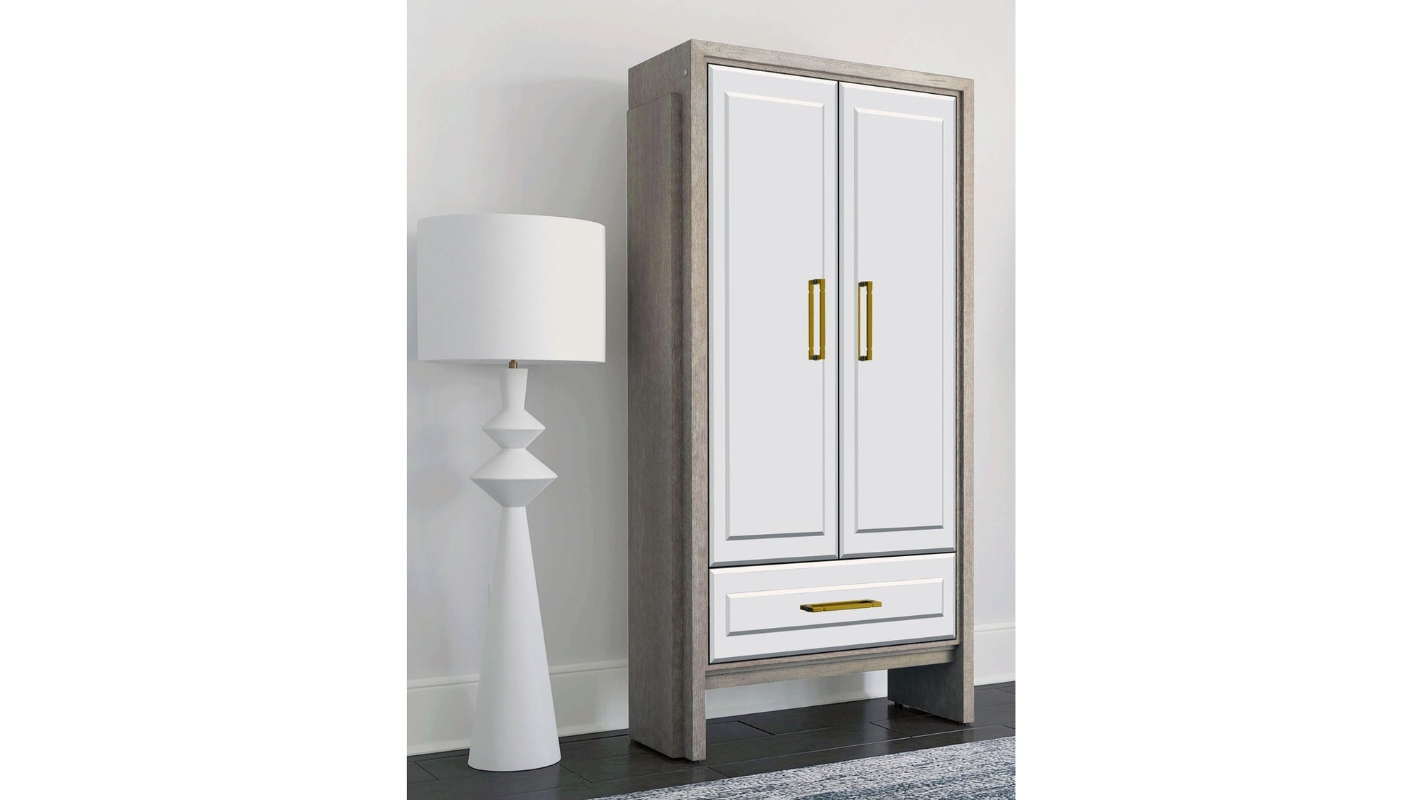 Lansing - Tall Bar Cabinet - Cerused Gray Oak