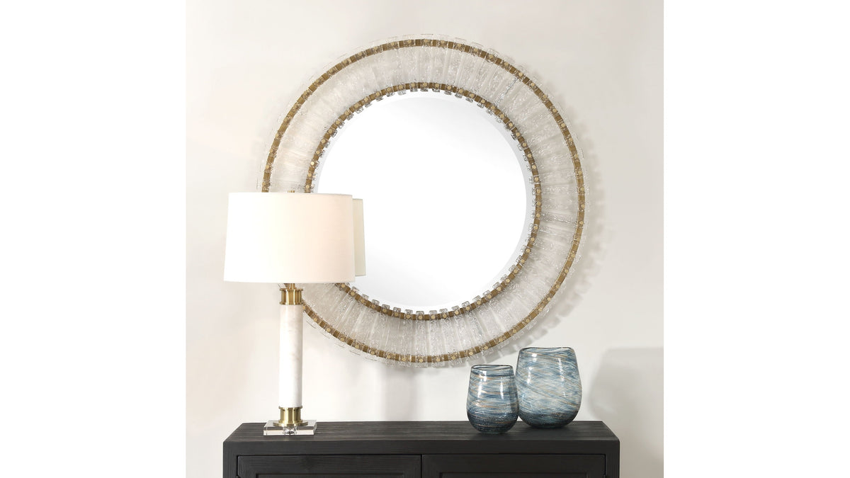 Denali - Textured Glass Round Mirror