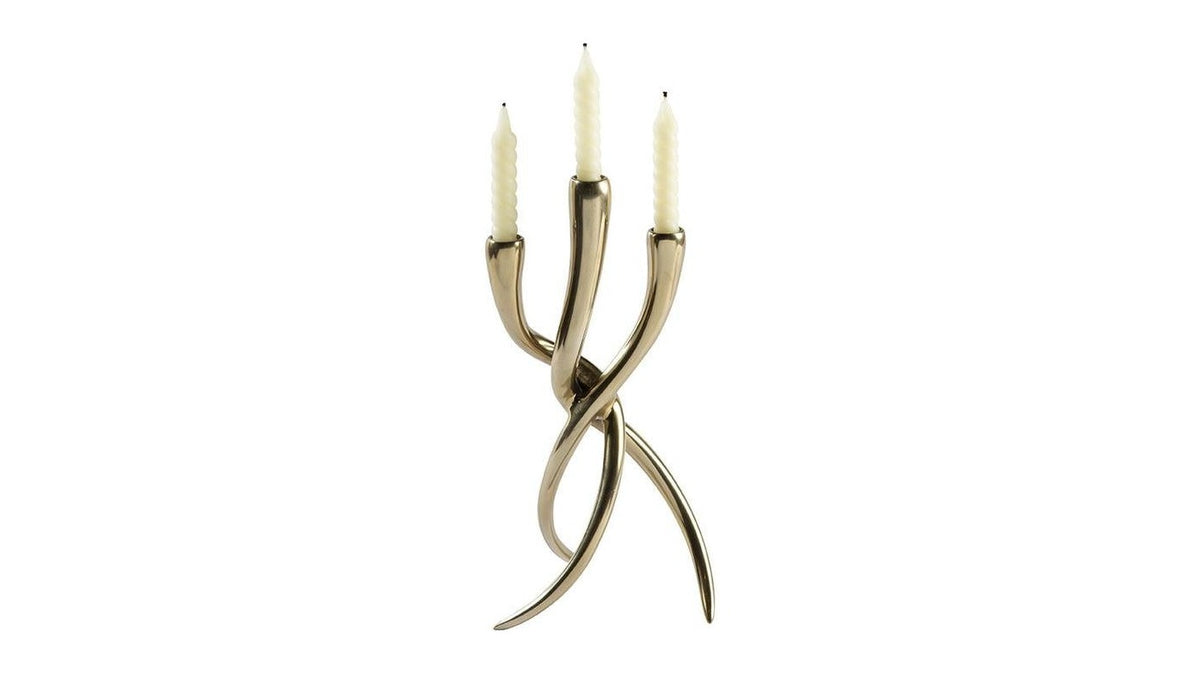Ansley - Taper Candle Holder Set Set of 2 - Gold