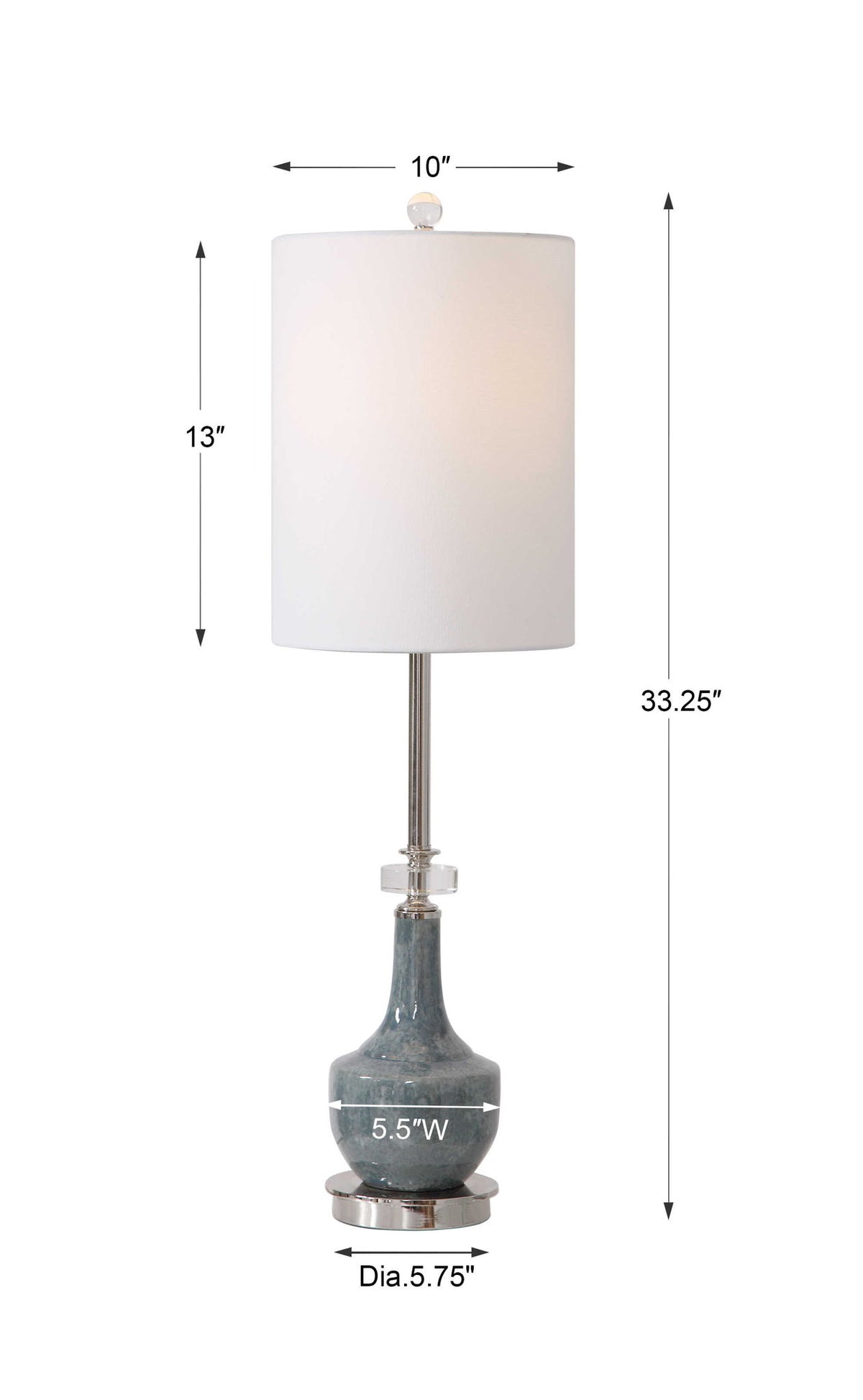 Piers - Mottled Buffet Lamp - Blue