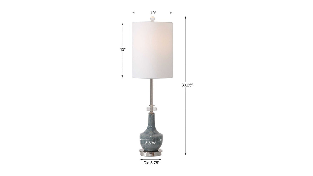 Piers - Mottled Buffet Lamp - Blue
