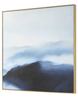 Cold Shoulder - Hand Painted Landscape Art - Black / Blue / Gray / White / Woodtone