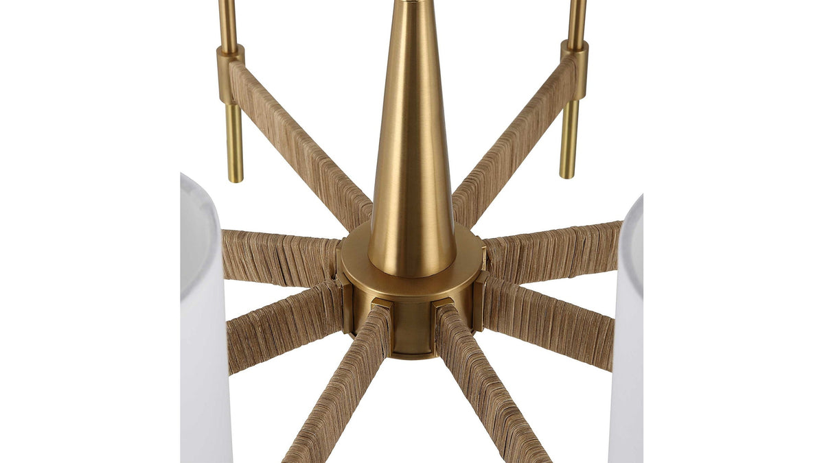 Lautoka - Rattan 8 Light Chandelier - Light Brown