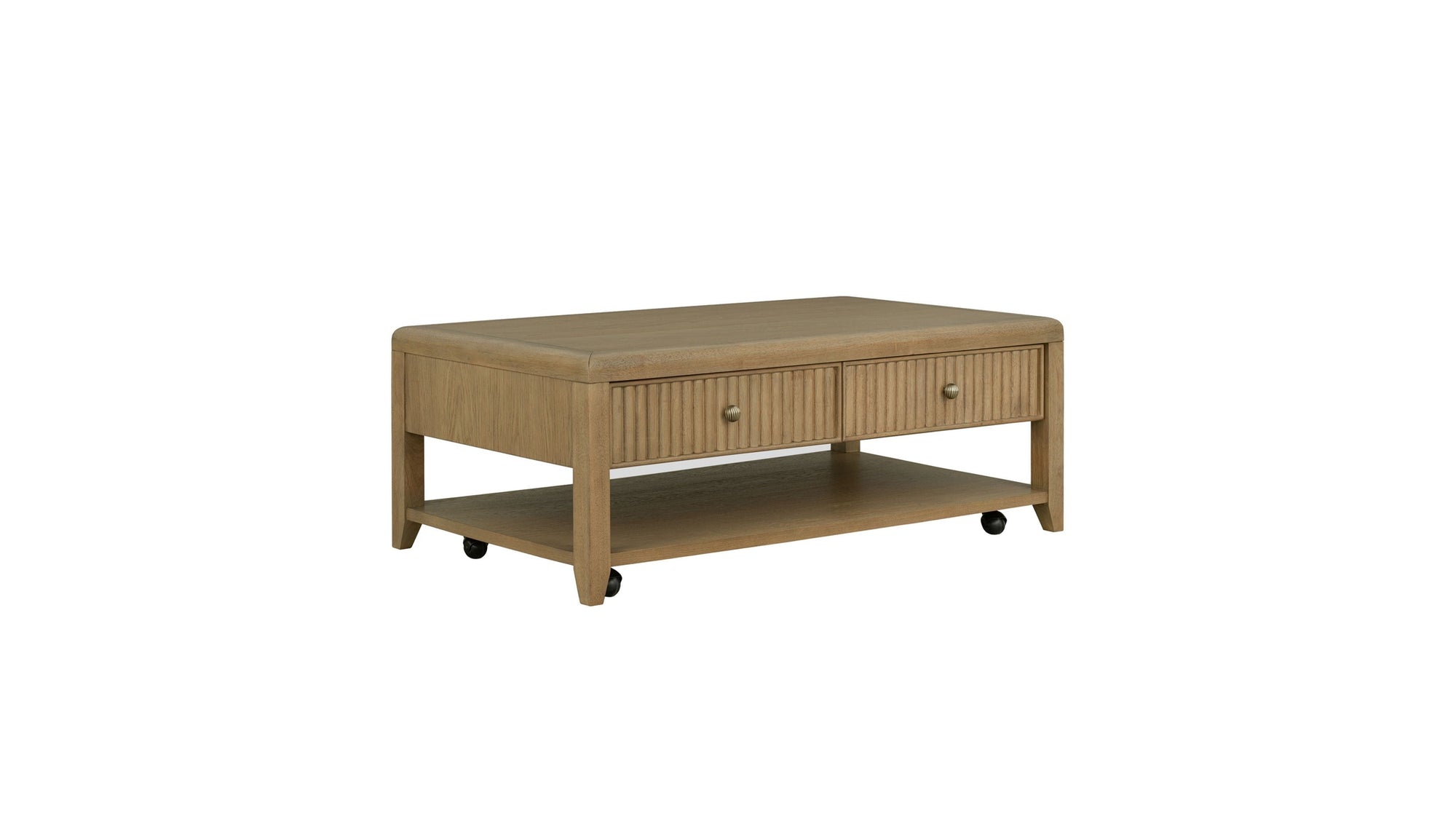 Reed - Rectangular Coffee Table With Casters - Driftwood Oak