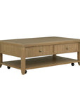 Reed - Rectangular Coffee Table With Casters - Driftwood Oak