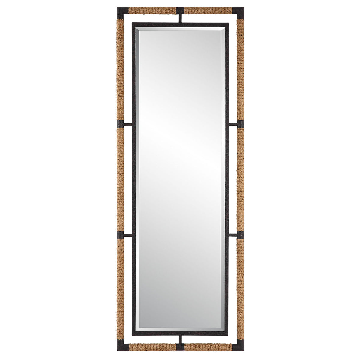 Melville - Iron &amp; Rope Tall Mirror - Light Brown