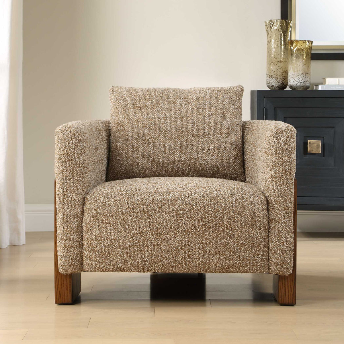 Halligan - Upholstered Accent Chair - Brown