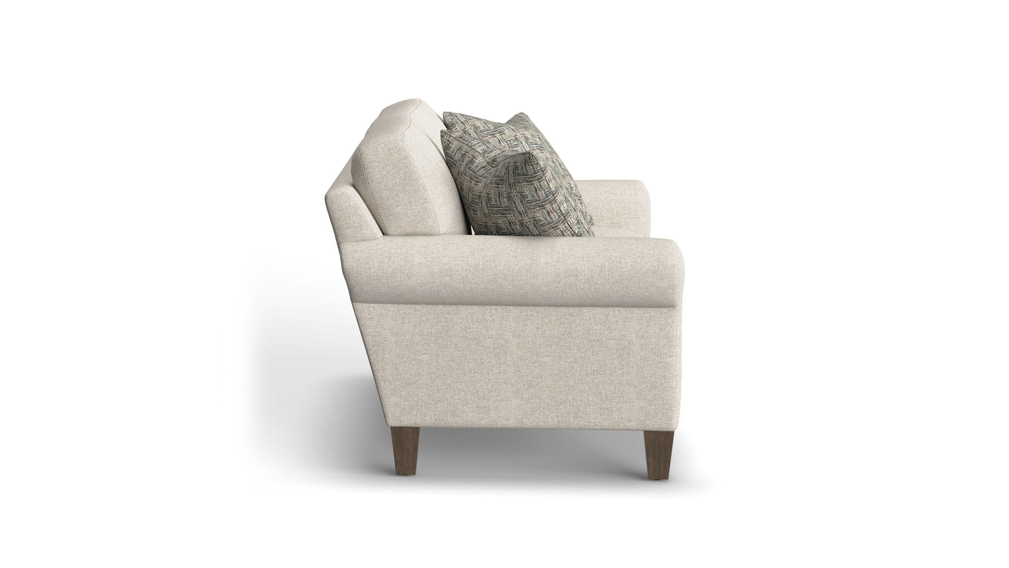 Moxy - Fabric Loveseat, Curved Sock Arms