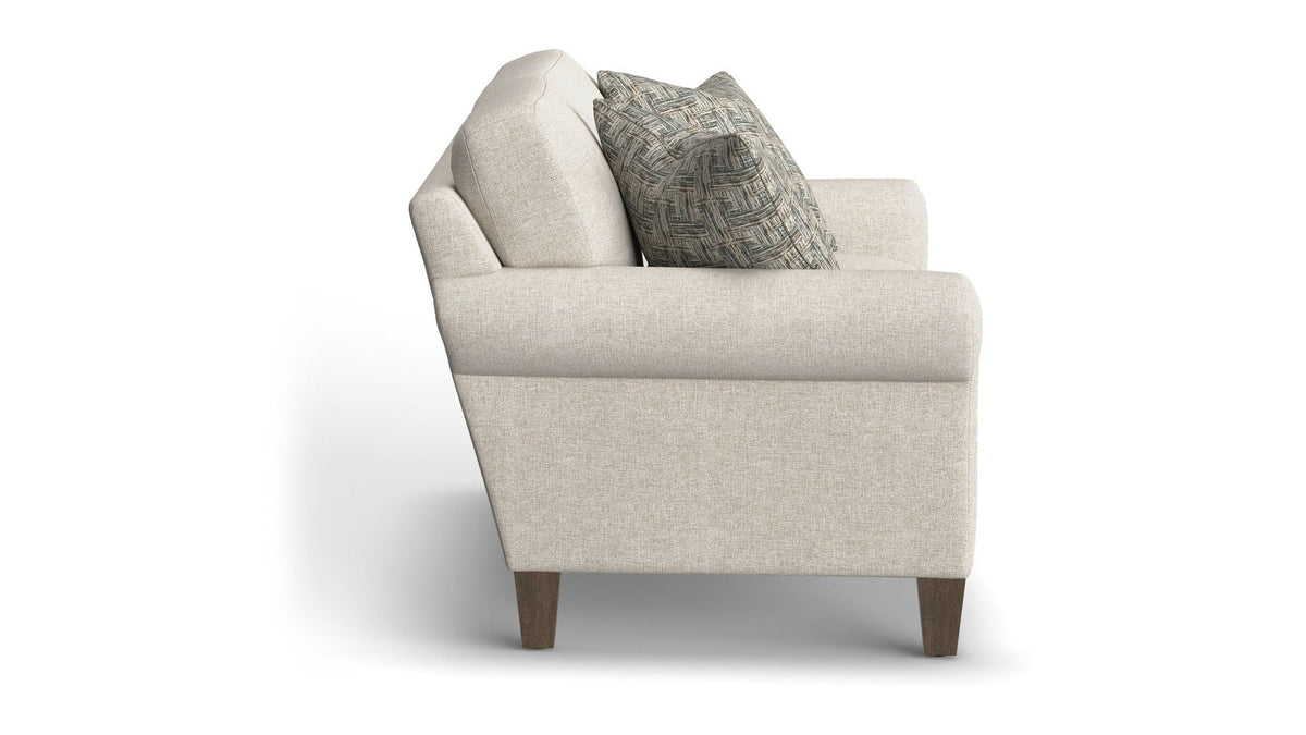Moxy - Fabric Loveseat, Curved Sock Arms