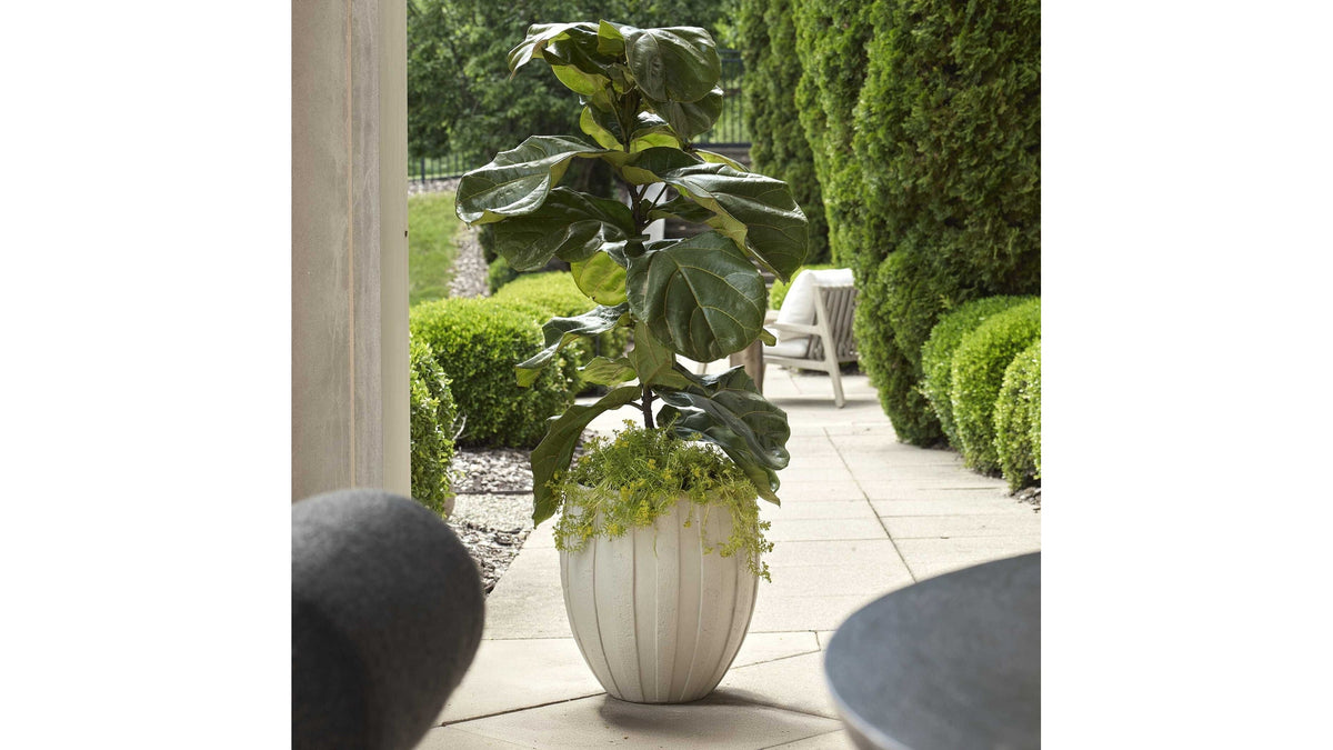 Ridgehaven - Textured Outdoor Planter - White