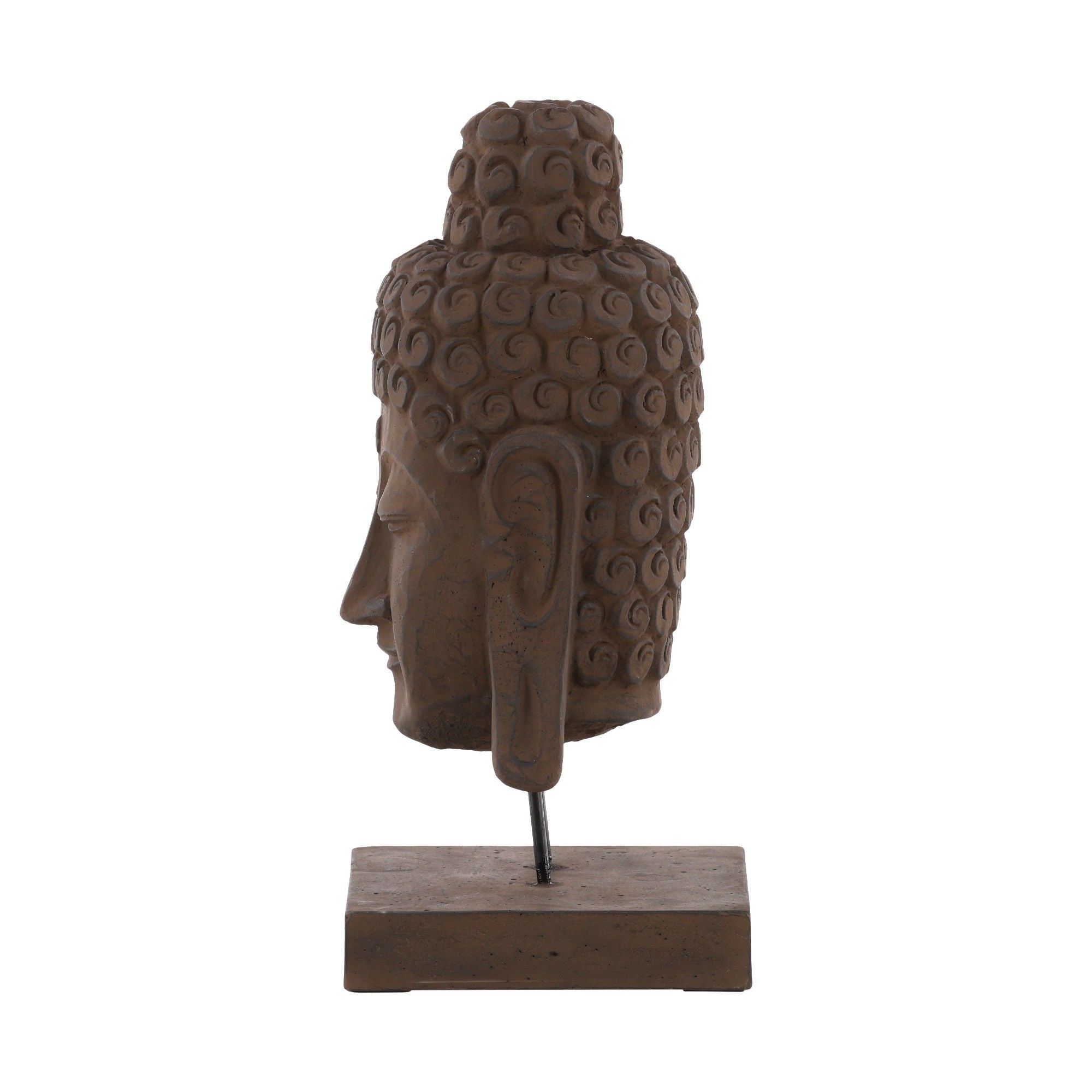 Carved Buddha Head - Dark Brown