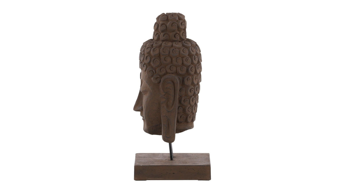 Carved Buddha Head - Dark Brown