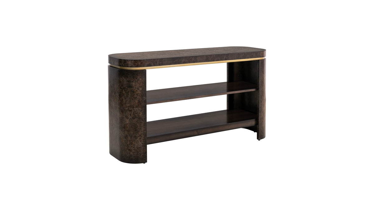 Langford - Console Table - Ebony Mappa Burl