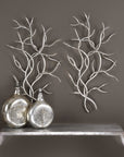 Silver Branches - Wall Art (Set of 2) - Silver