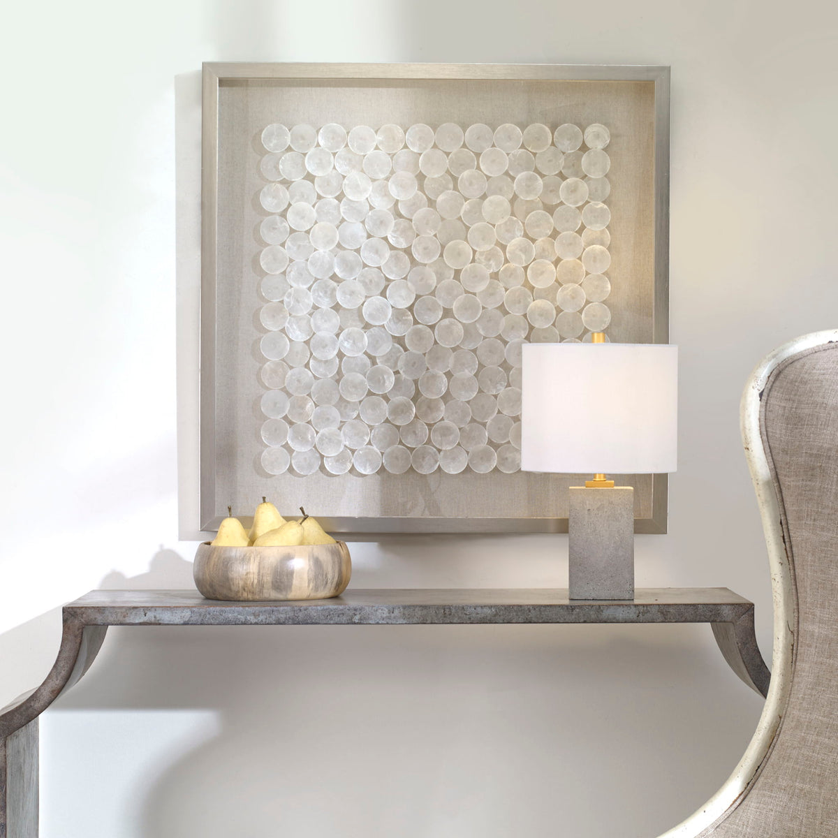 Roxas - Capiz Shell Shadow Box - Silver