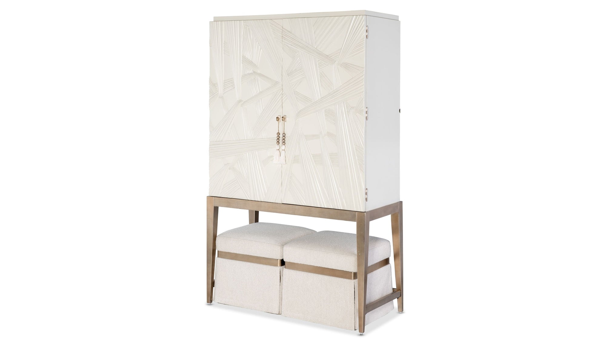 Melange - Dream Weaver Pouf - White