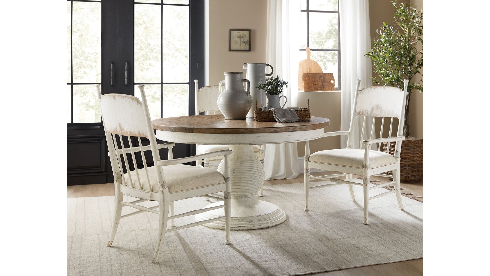 Americana - Upholstered Seat Arm Chair Set of 2