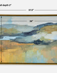 Folded Hills - Framed Landscape Art - Yellow