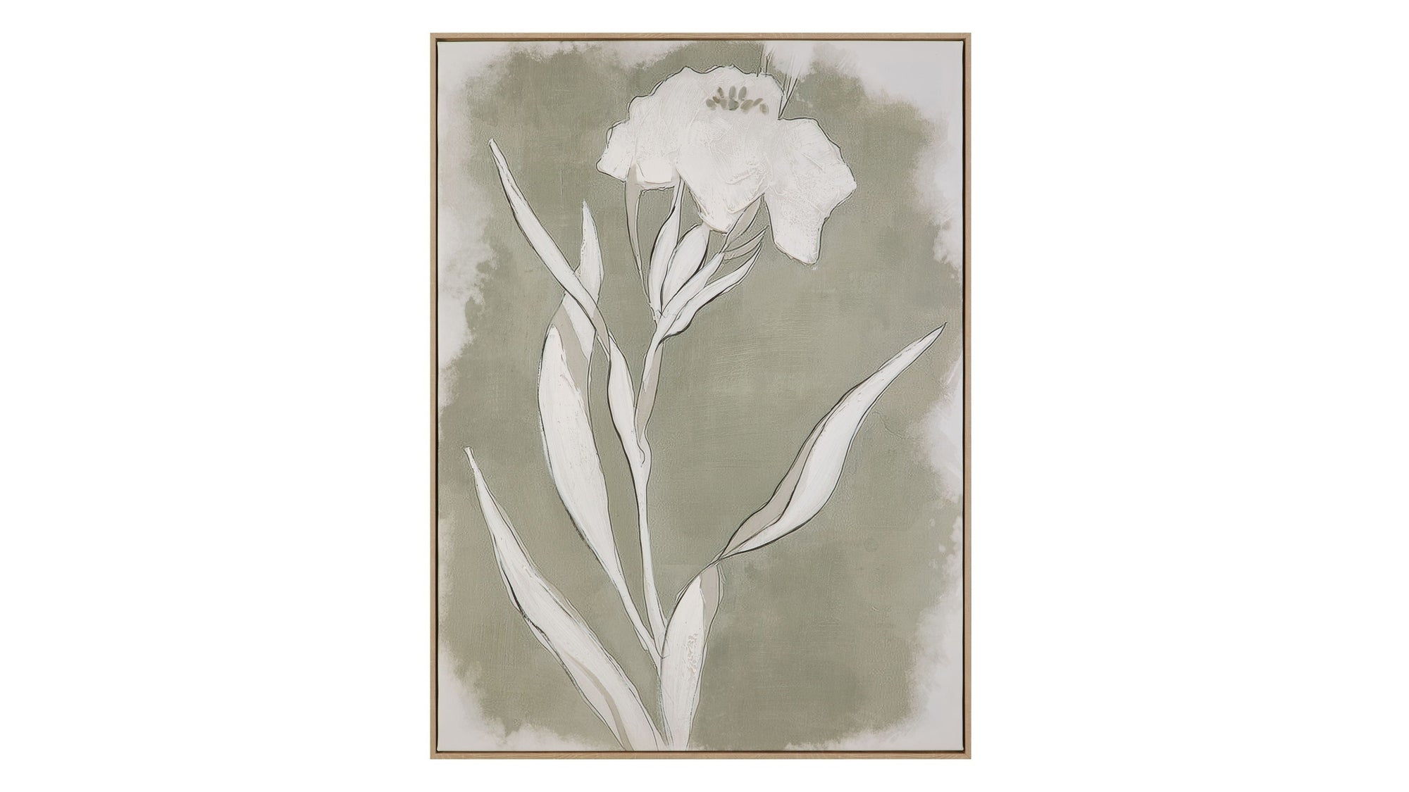 Serene Botanical II Framed Canvas - Beige