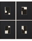 Desert Fragments Framed Print Set of 4 - Black, White