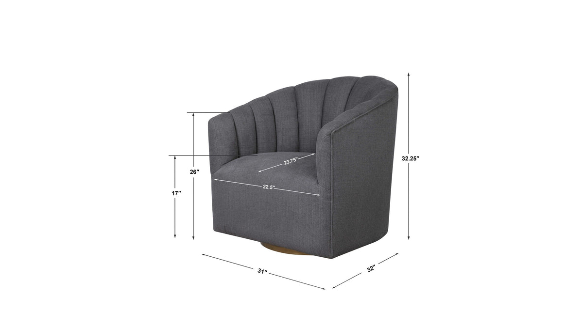 Cuthbert - Modern Swivel Chair - Dark Gray