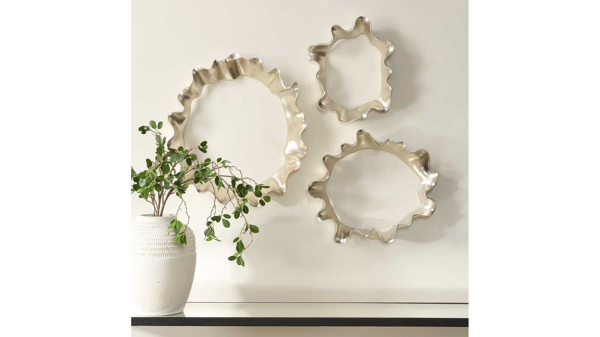 Ripple Effect - Wall Art (Set of 3) - Silver