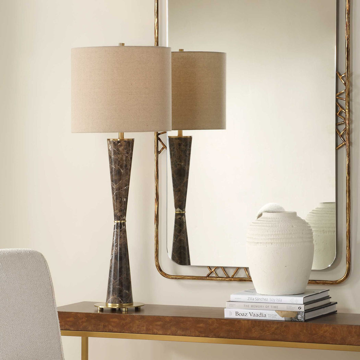 Jameson - Marble Cones Table Lamp - Brown