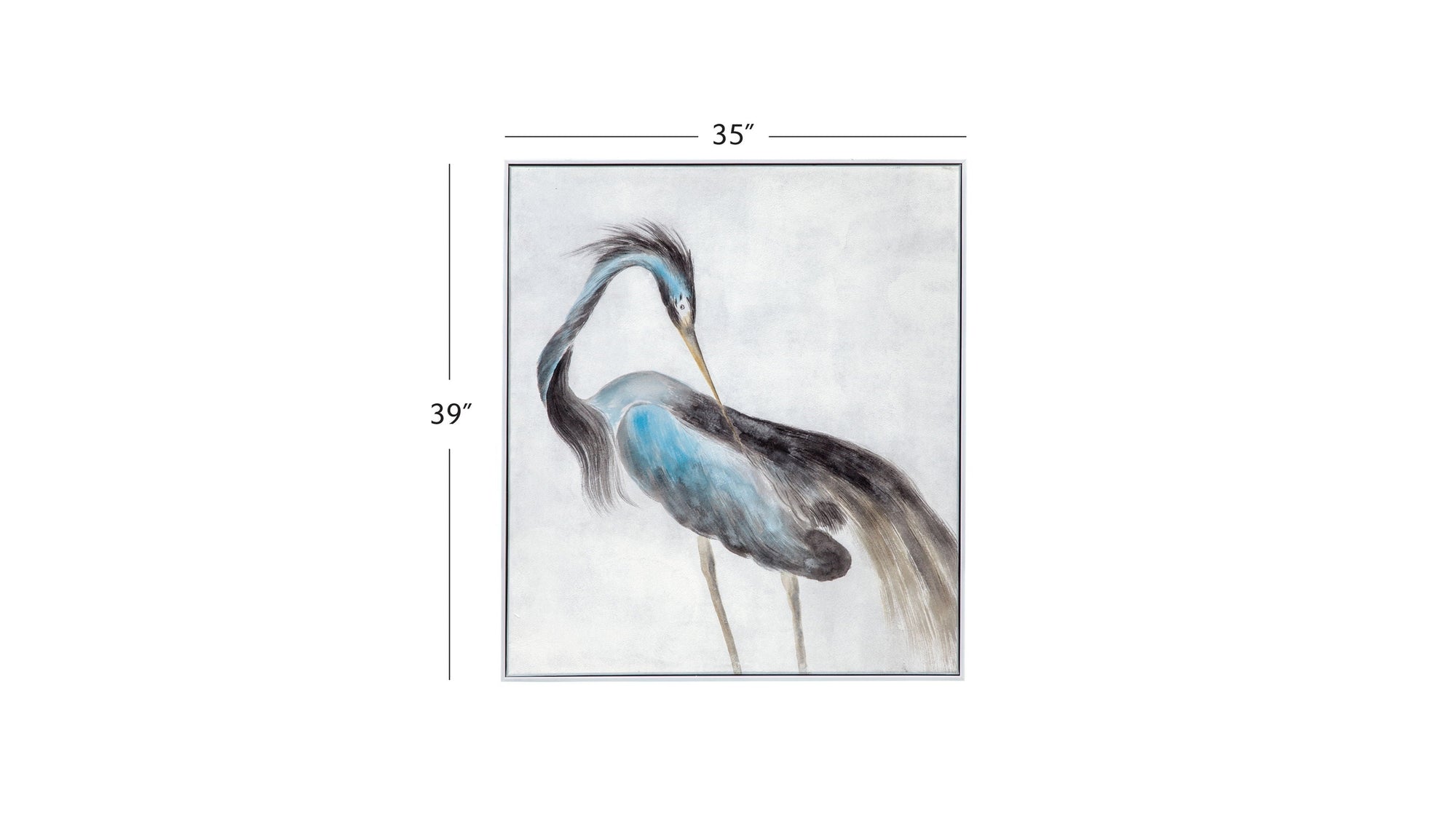 Louisiana Heron Canvas Art - Blue / Pearl Silver