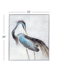 Louisiana Heron Canvas Art - Blue / Pearl Silver