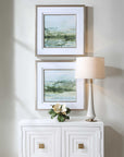 Soft Sage - Abstract Landscape Prints (Set of 2) - Gray
