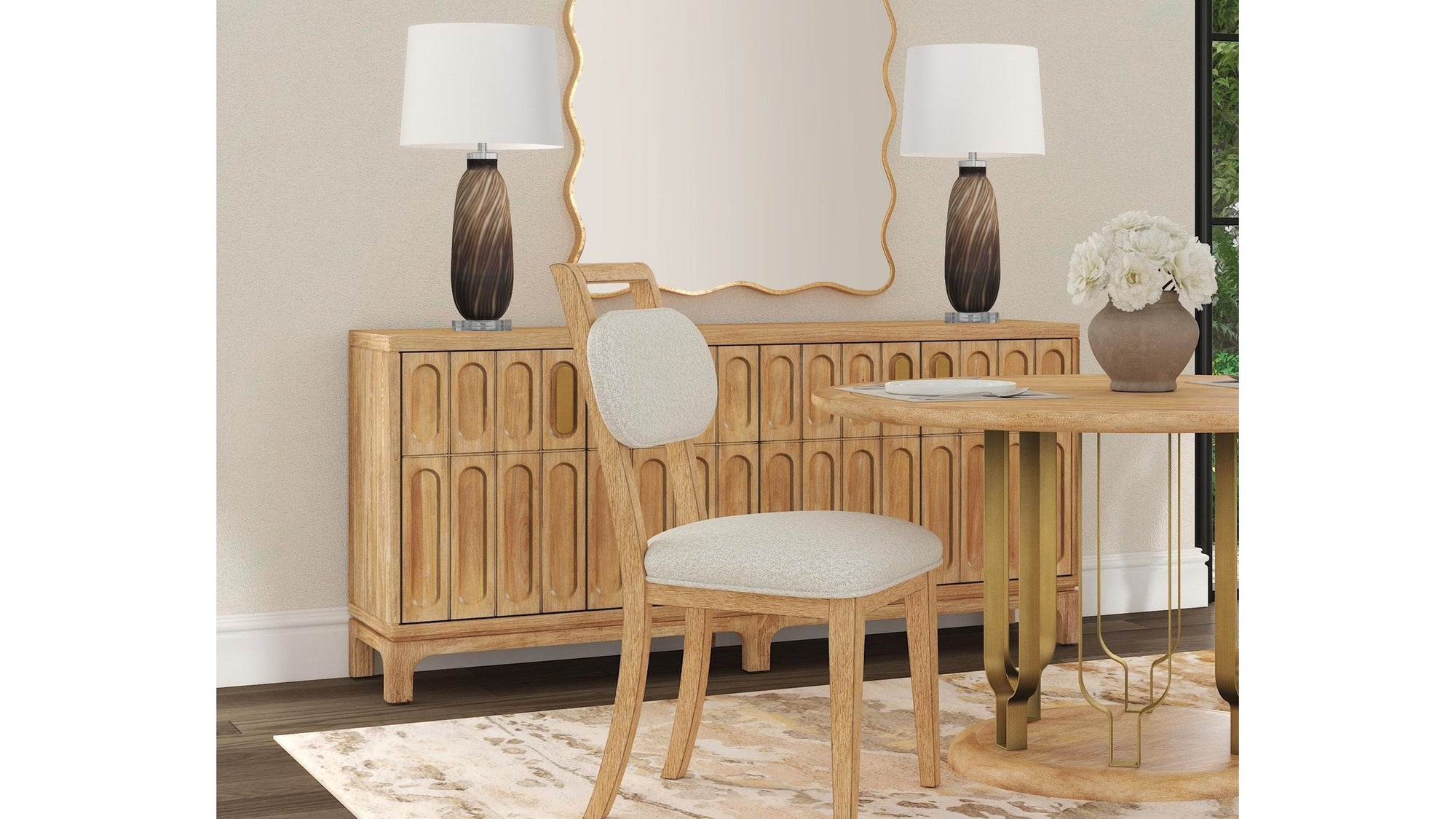 Ryder - Server - Chestnut Elm / Antique Brass