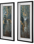 Glimmering Agate - Abstract Prints (Set of 2) - Blue