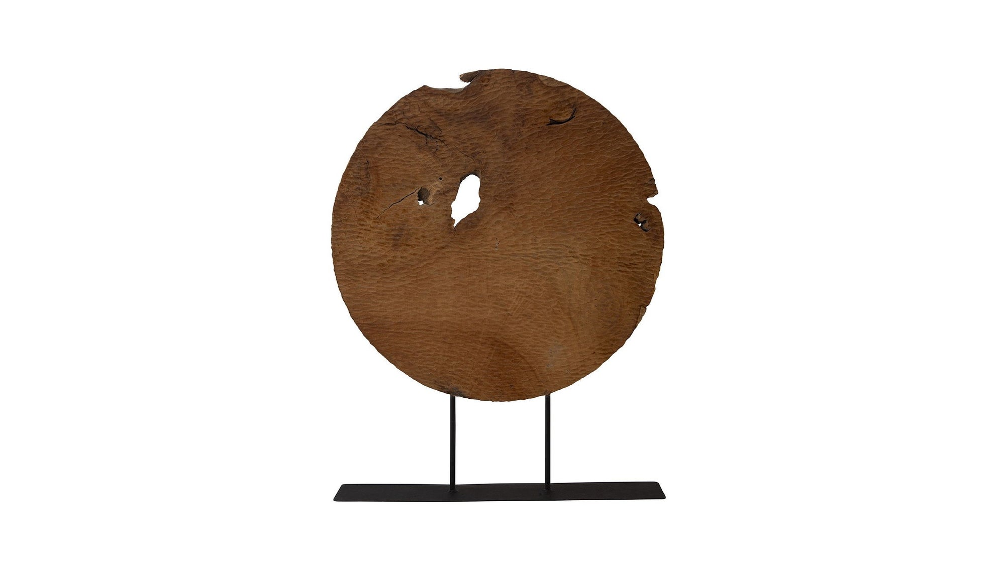 Teak Sculpture Set Set of 2 - Dark Brown