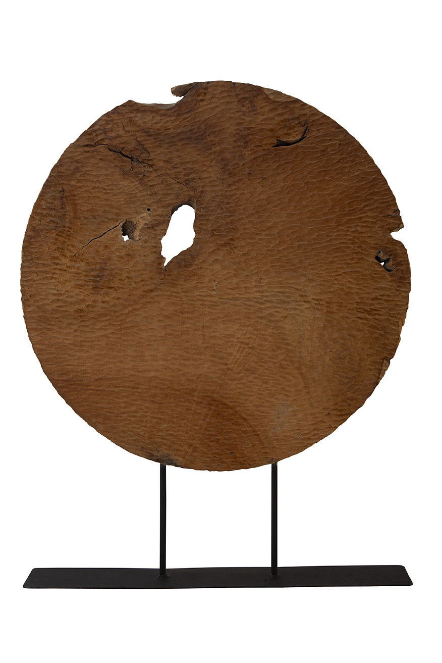 Teak Sculpture Set (Set of 2) - Dark Brown