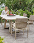 Circa - Concrete Outdoor Dining Table - White / Woodtone