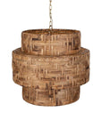 Water Hyacinth - 4 Light Woven Pendant - Light Brown