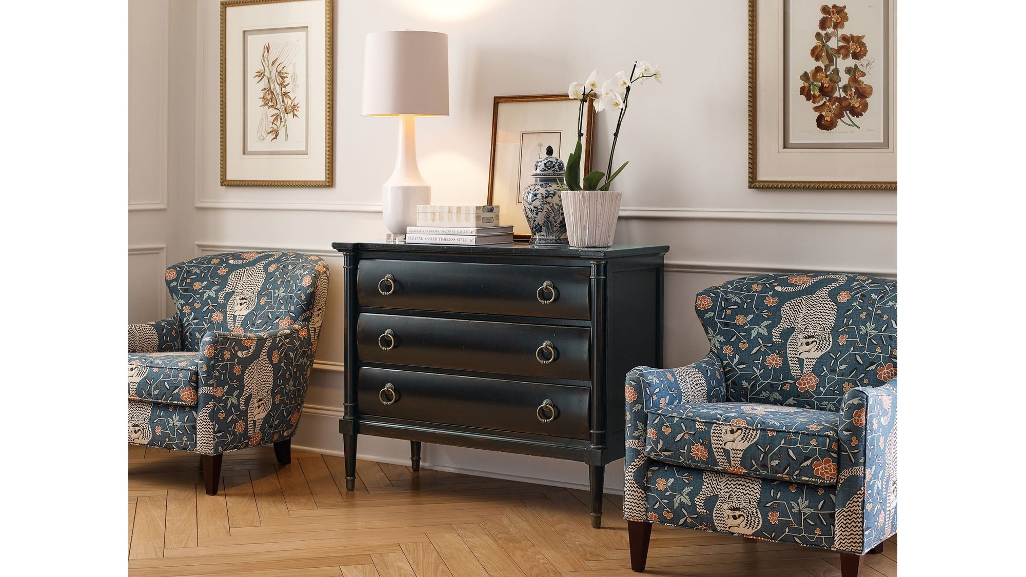 Charleston - Three Drawer Chest, Armoire Base - Black