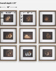 Resting Bunny - Framed Prints (Set of 9) - Dark Brown