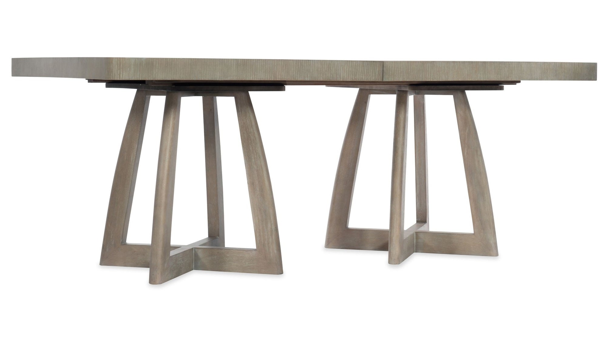 Affinity - 78" Rectangle Pedestal Dining Table With 2-18" Leaves - Gray