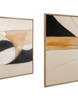 Golden Contour Framed Canvas Set of 2 - Gold