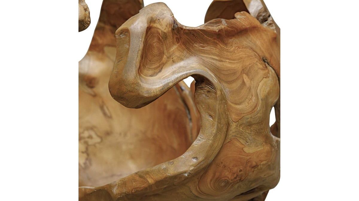 Arbor - Crest Indoor-Outdoor Teak Bowl - Woodtone